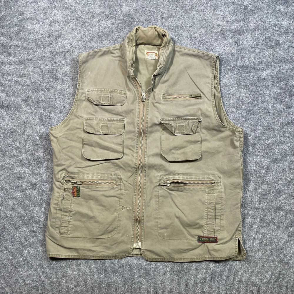 Vintage Banana Republic Mill Valley Safari Vest‎ Mens XL Tan Cotton Utility 80s